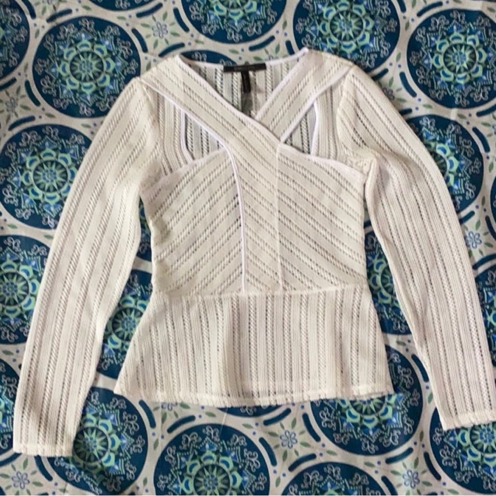 BCBGMaxAzria Optic White Knit Top NWT SIZE XS
